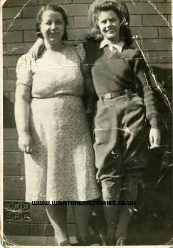 Blodwen Evans & Margaret in her Land Army uniform.